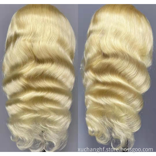 Unprocessed 613 Blonde Color Water Wave HD Transparent Lace Virgin Remy Human Hair Lace Front Wig